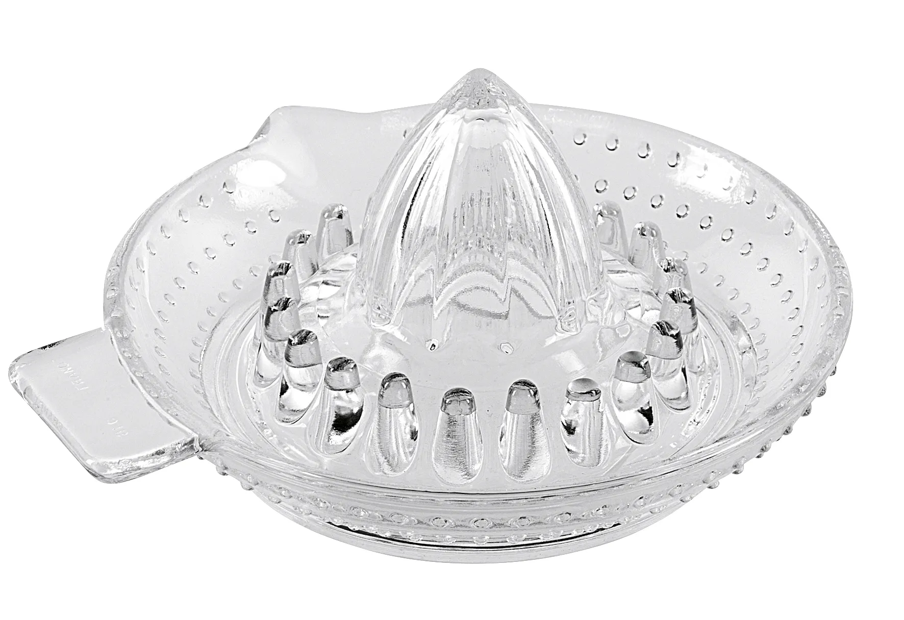 Zitronenpresse Ø mit Griff 14,5 cm Glas, ergonomische Form mit einem seitlichen Griff