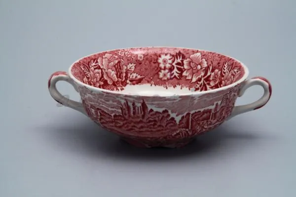 Suppentasse - Palissy Thames River Scenes rot /red