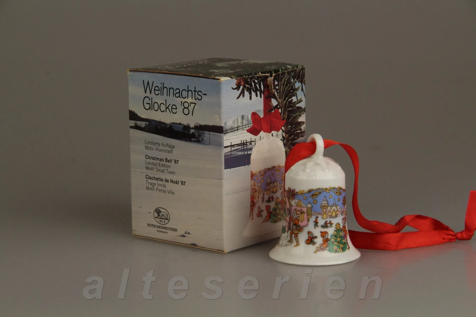 1987 Kleinstadt - Hutschenreuther Weihnachtsartikel Weihnachtsglocken mit OVP