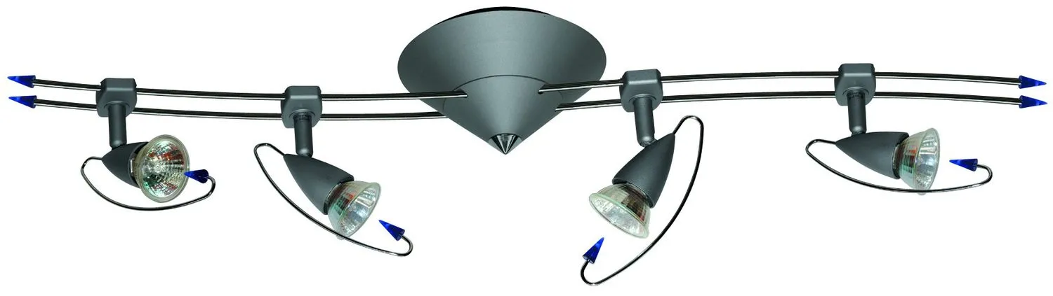 Nice Price Nice Price Schienensystem 4x20W GU5,3 Alu matt 230/12V 80VA Metall