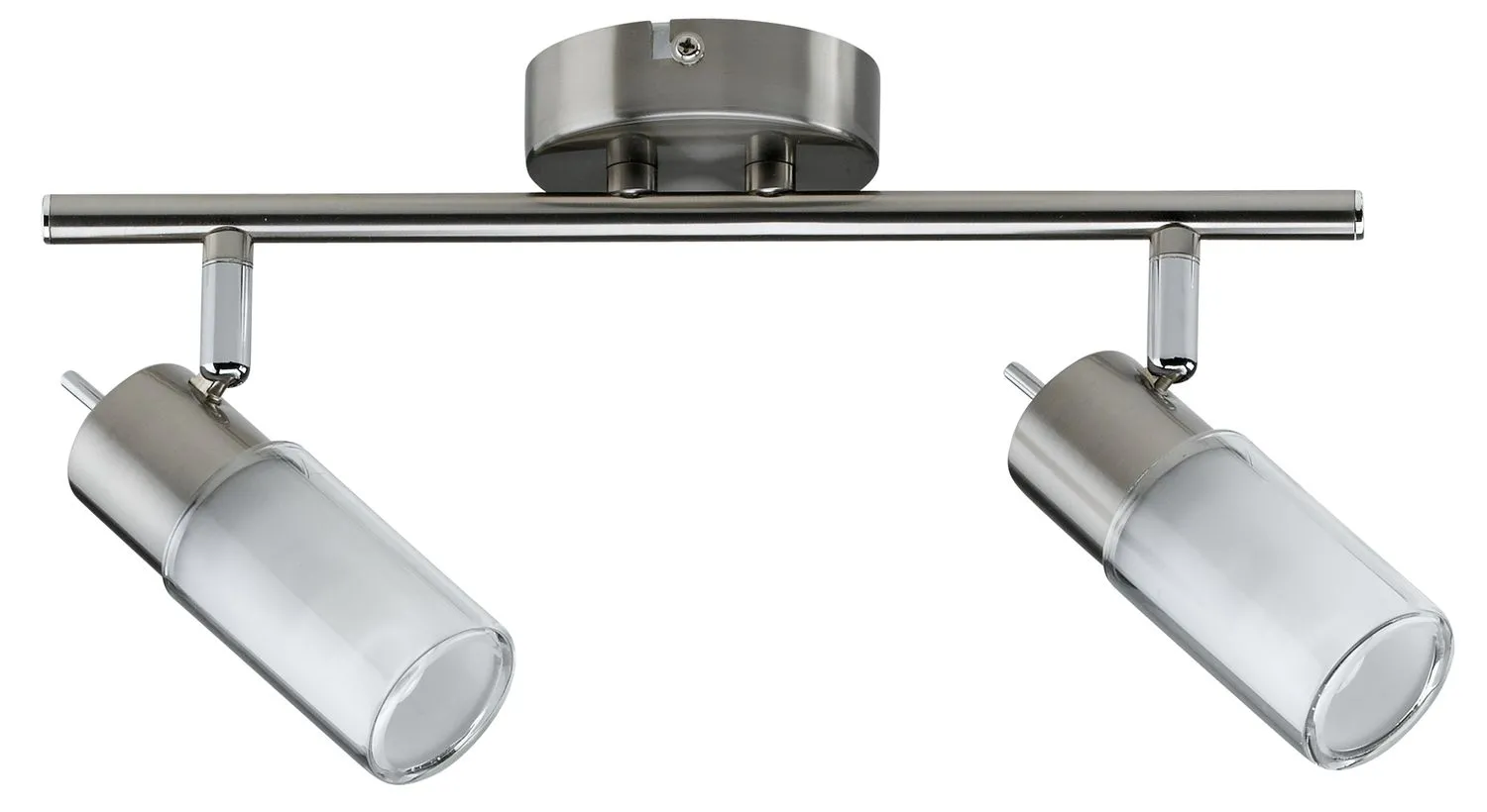 600.81.LED  Paulmann Deckenleuchten Spotlights Zygla Balken 2x4W GU10 LED 230V Eisen gebürstet Metall/Glas