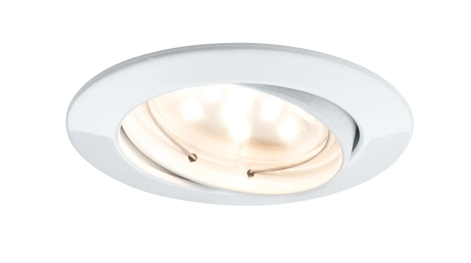 Paulmann Premium Einbauleuchten Set Coin klar rund schwenkbar LED 3x6,8W 2700K 230V 51mm Weiß matt/Alu Zink