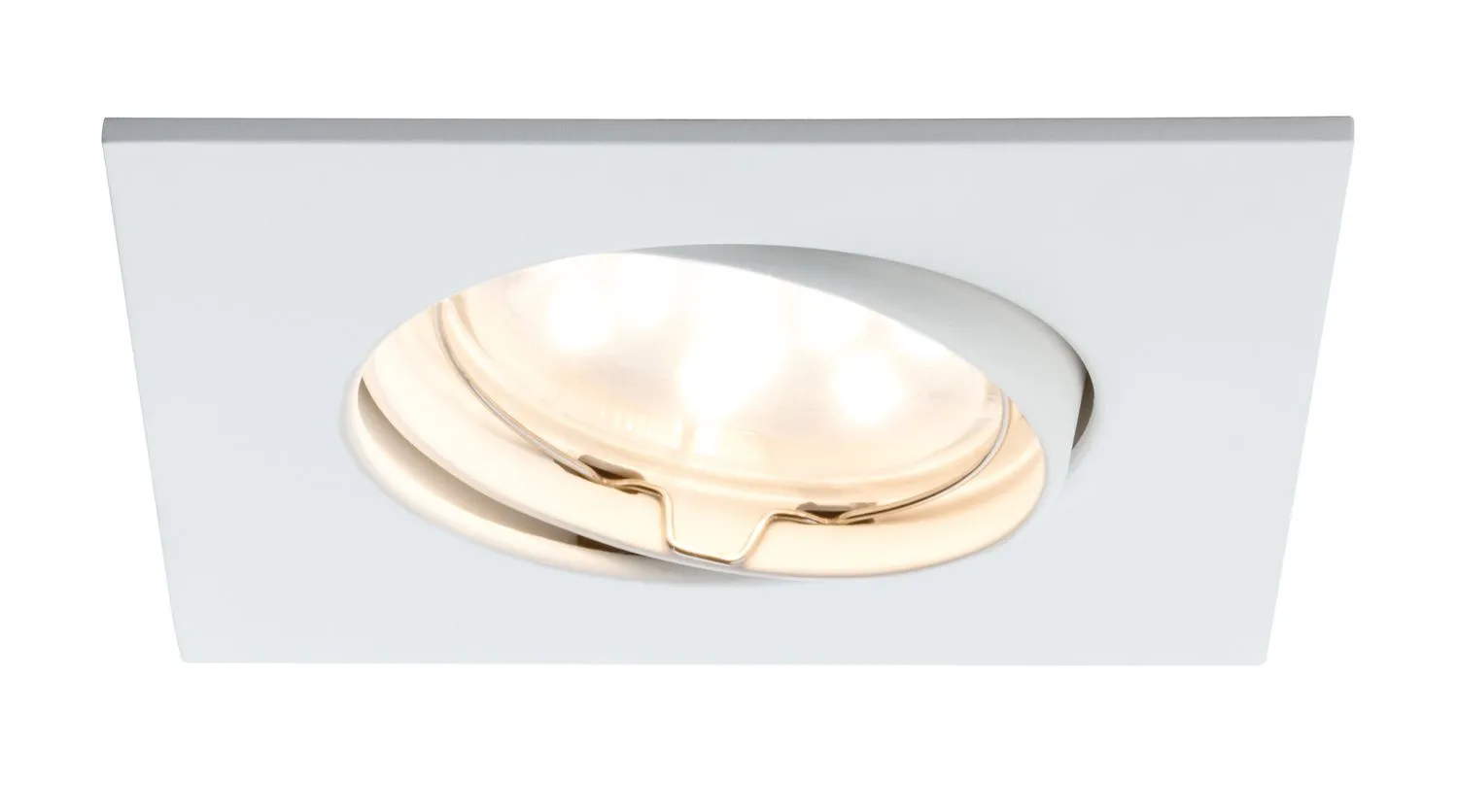 Paulmann Premium Einbauleuchten Set Coin klar eckig schwenkbar LED 3x6,8W 2700K 230V 51mm Weiß matt/Alu Zink