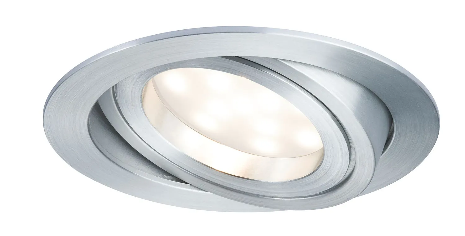 Paulmann Premium Einbauleuchten Set Coin satiniert rund schwenkbar LED 3x6,8W 2700K 230V 51mm Alu ged./Alu Zink