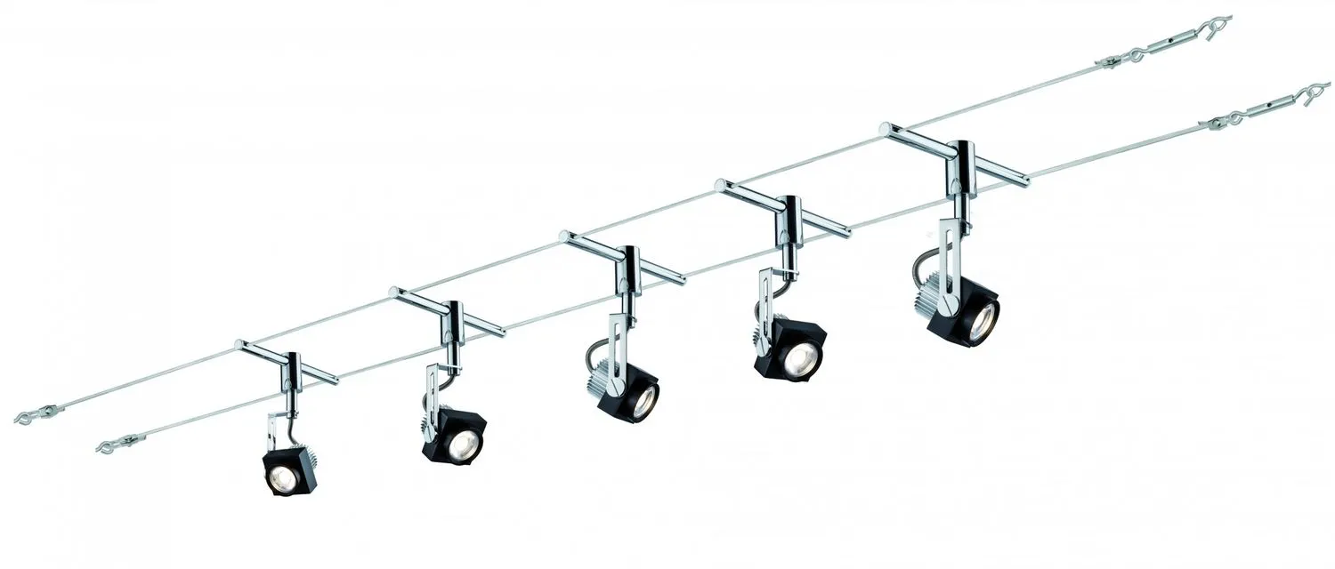 Paulmann Wire System Phase 5x5W Schwarz/Chrom 230/12V 36VA Metall