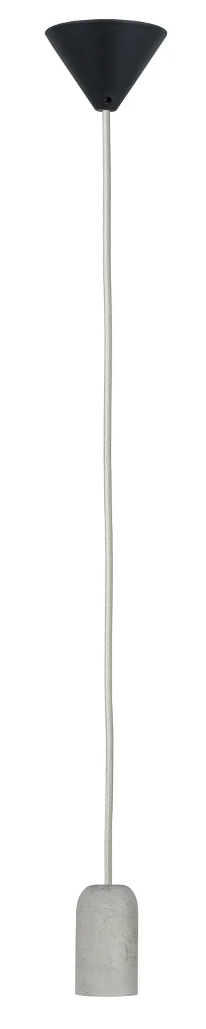 Paulmann Pendel E27 2m Stoffkabel grau Fassung Beton Baldachin Schwarz