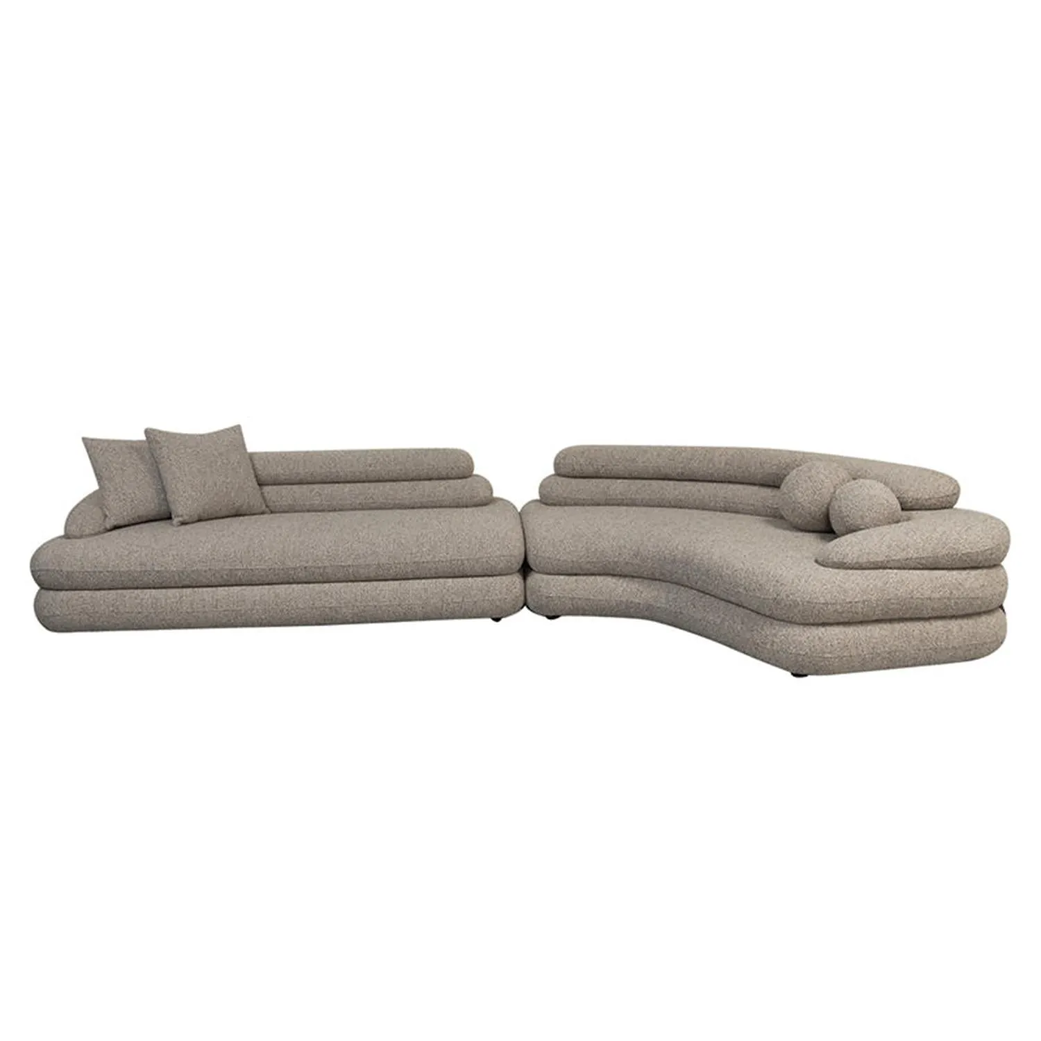 6-Sitzer Sofa Cairo aus Teddy-Bouclé - Sand