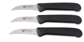 Küchenmesser 16 cm Schwarz 3 Stück, Edelstahl