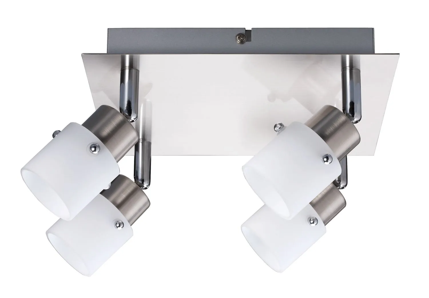 664.82.LED Nice Price Deckenleuchten Nice Price Spotlights Rondell 4x3,5W G9 LED 3000K 320L warmweiß G9 Eisen gebürstet/Opal 230V Metall/Glas