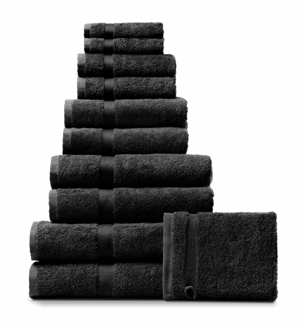 Rhomtuft Handtuch PRINCESS, schwarz