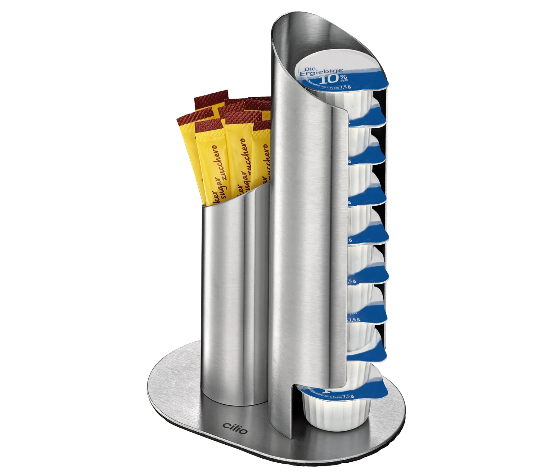 Milch und Zucker Ständer Edelstahl satiniert  stilvoll und praktisch + zeitloses Design