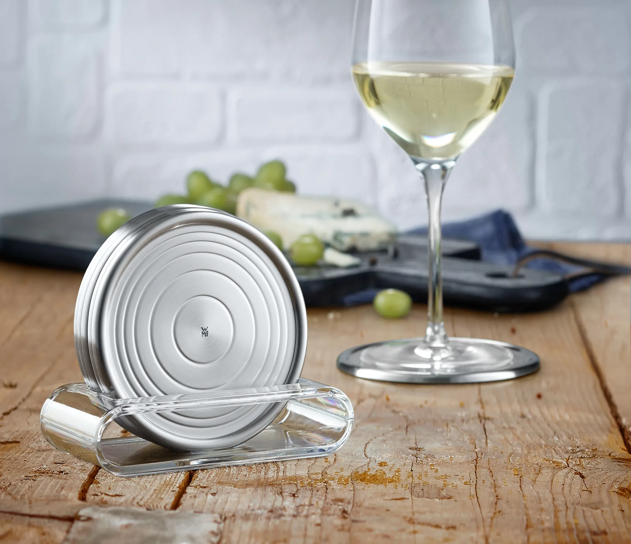 Clever&More Gläserteller-Set, 6-teilig, Ø 9,5cm 6 Gläserteller und einen Präsenter aus Kunststoff