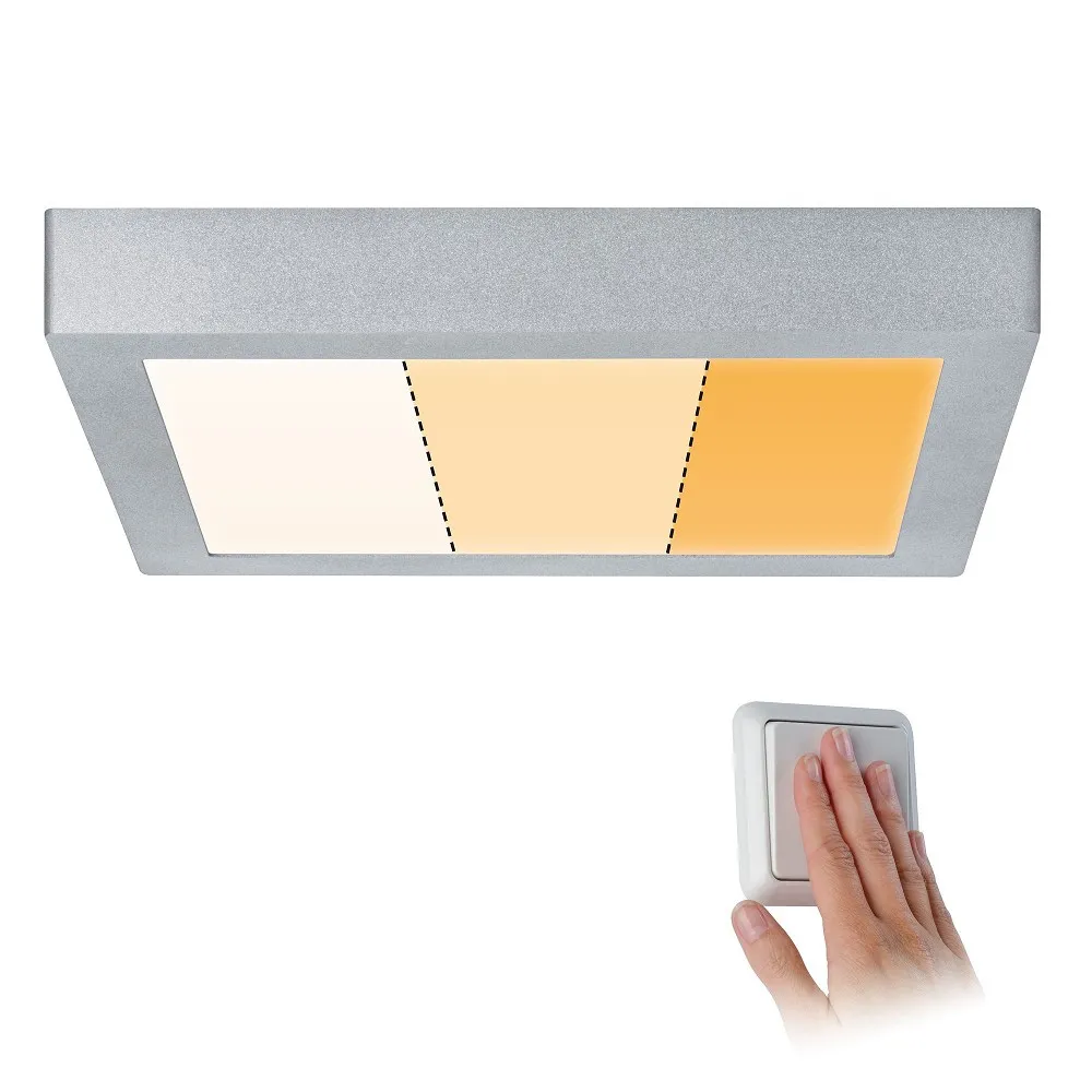 Deckenlampe Carpo panele LED Panel WarmDim 300x300mm 16W Chrom 230V Metall