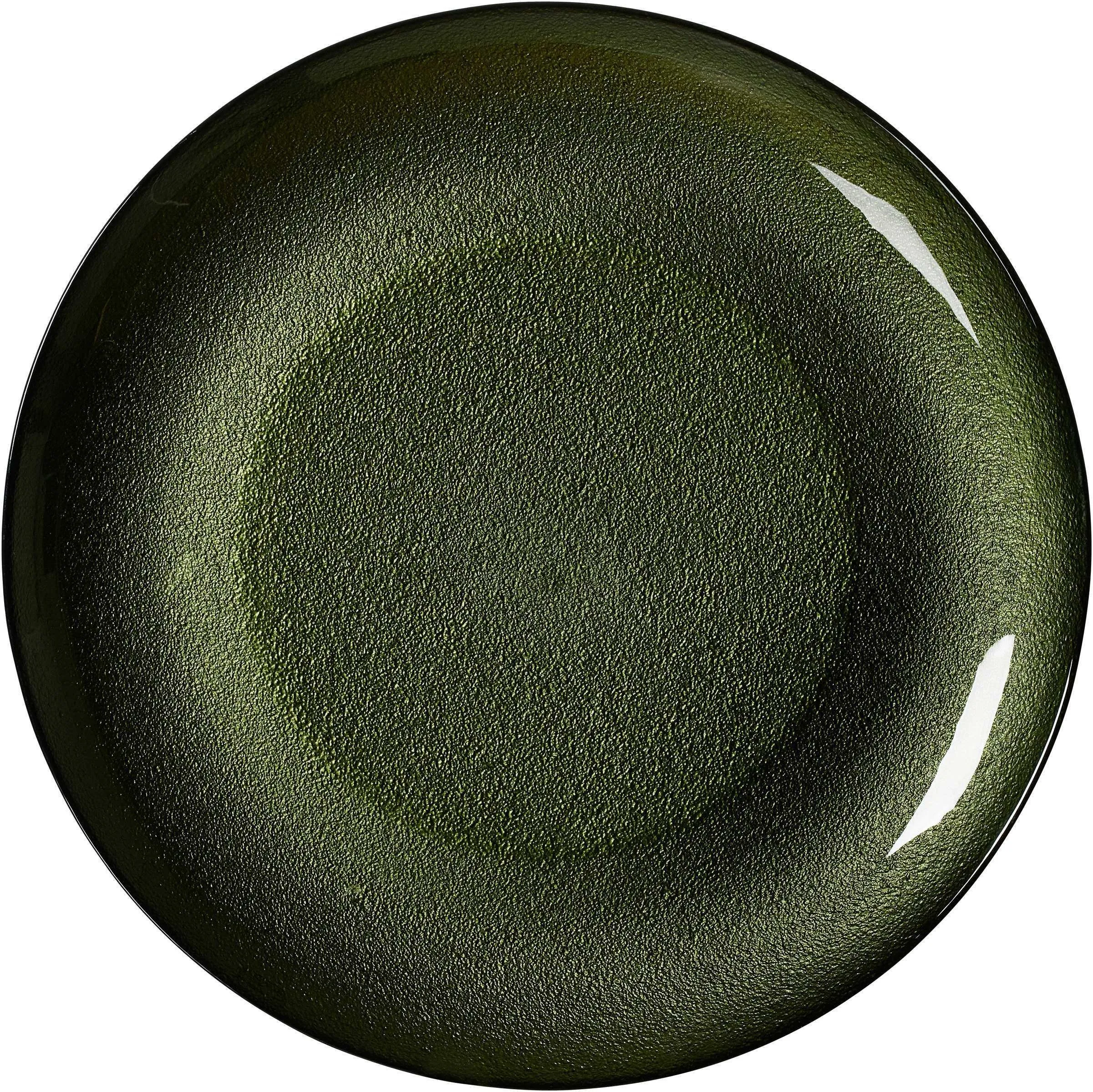 Speiseteller| Grazia | 2,5 x Ø 33 cm| Grün | Glas | Rund