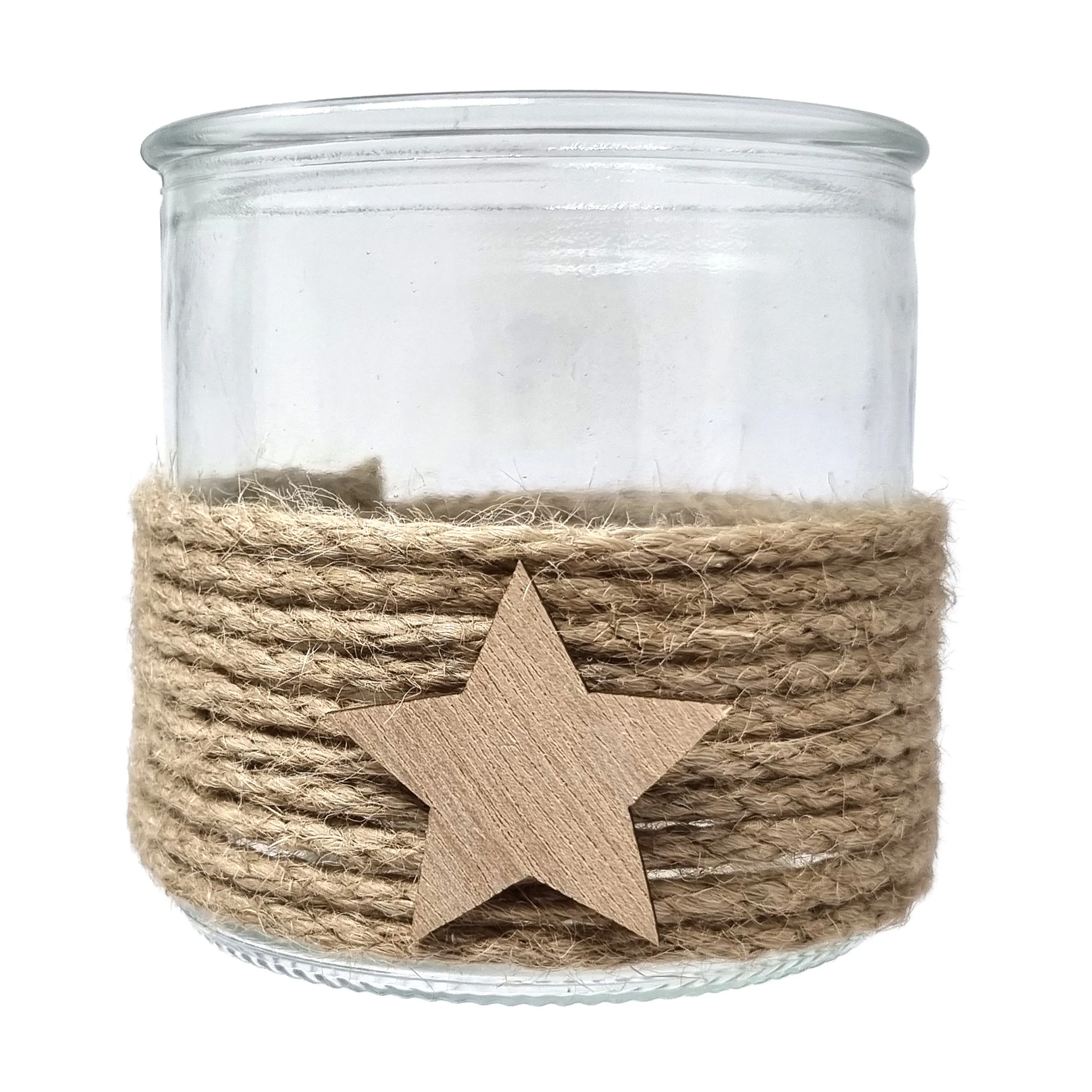 Windlichter | 10 x Ø 9,5 cm | Transparent | Glas | Stern