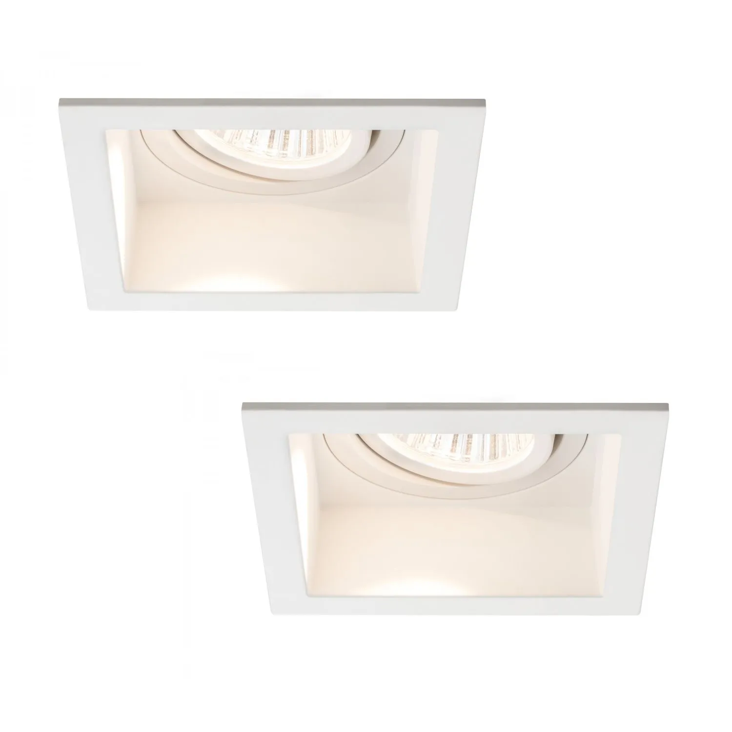 2x 9,5W LEDEinbauleuchten eckig schwenkbar 2700K warmweiß 2 x 740lm Öffnung 140x140 mm