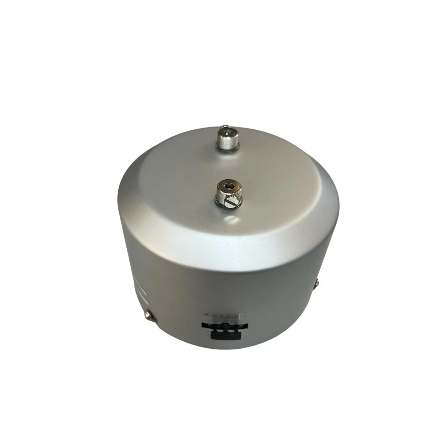 1x Mili Sicherheits Deko Trafo rund 80VA 12V 50HZ 230V Seil-Schiene Titan Matt