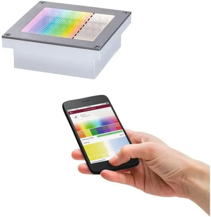 Paulmann Zigbee Aussenleuchte Boden Einbauleuchten Brick IP67 RGBW Metall 80lm 230V