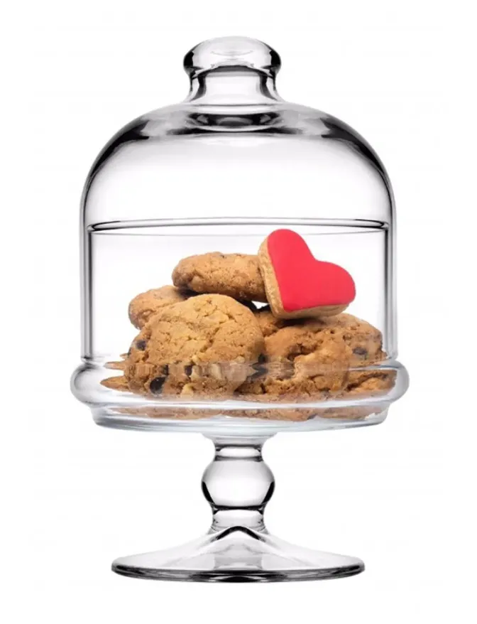 Pasabahce Mini-Patisserie 96878 Schale auf Fuß mit Deckel 11x19 cm