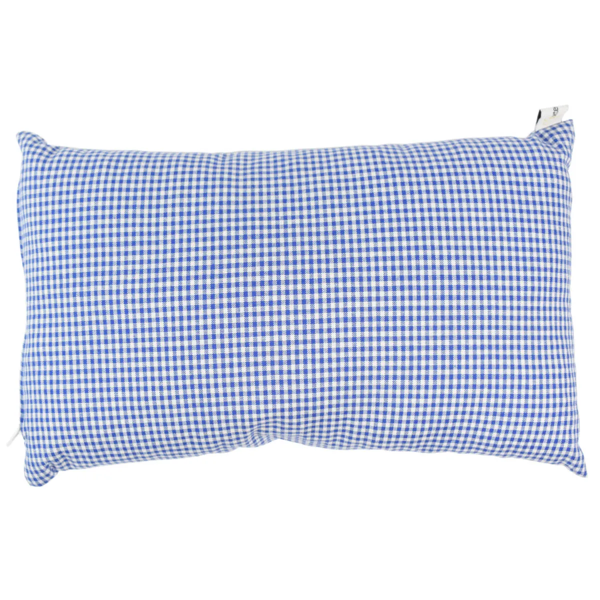 Zirbenkissen 'Alpine Creek', blau/weiss kariert 30x20 cm