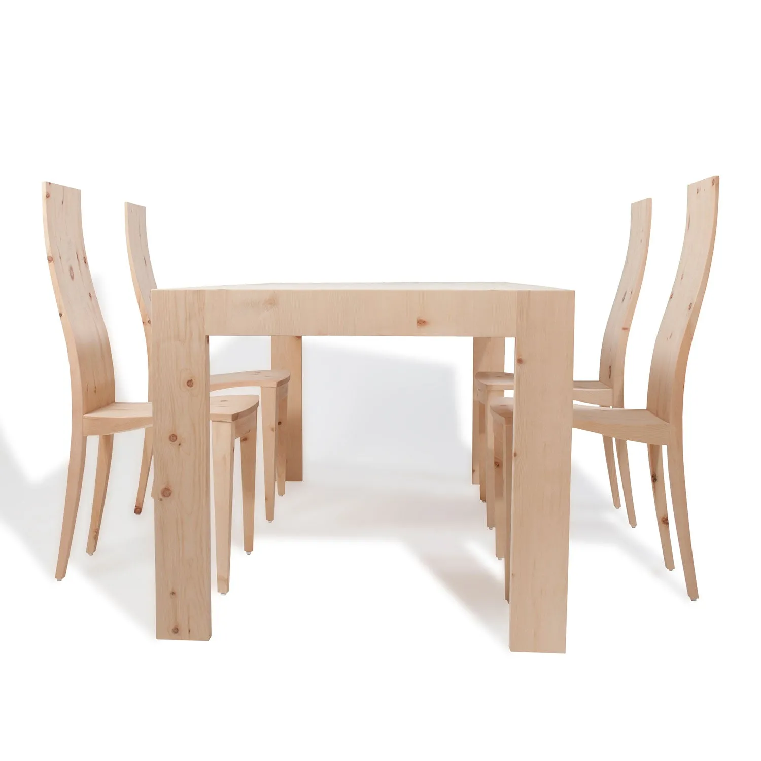 5-teilige Tischgruppe 'Sitwell Fine Arts' | aus massiver Zirbel | L 180 x B 90 x H 76 cm | Made in Südtirol