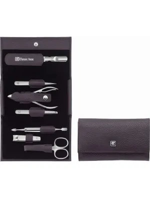 Zwilling Beauty - Maniküre Classic Inox Druckknopf-Etui, lila, 7-tlg., 97646-008