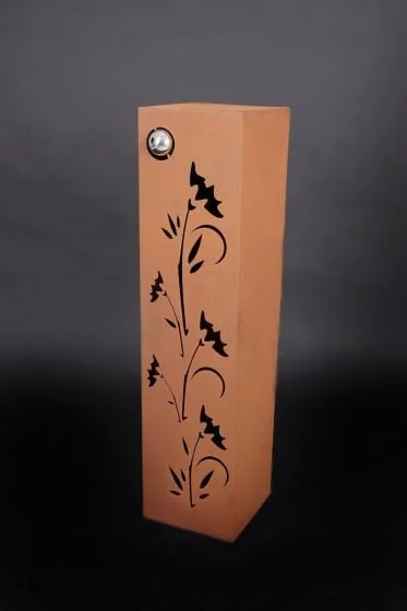 Rostsäule Blume mit Edelstahlkugel | Jabo-Design