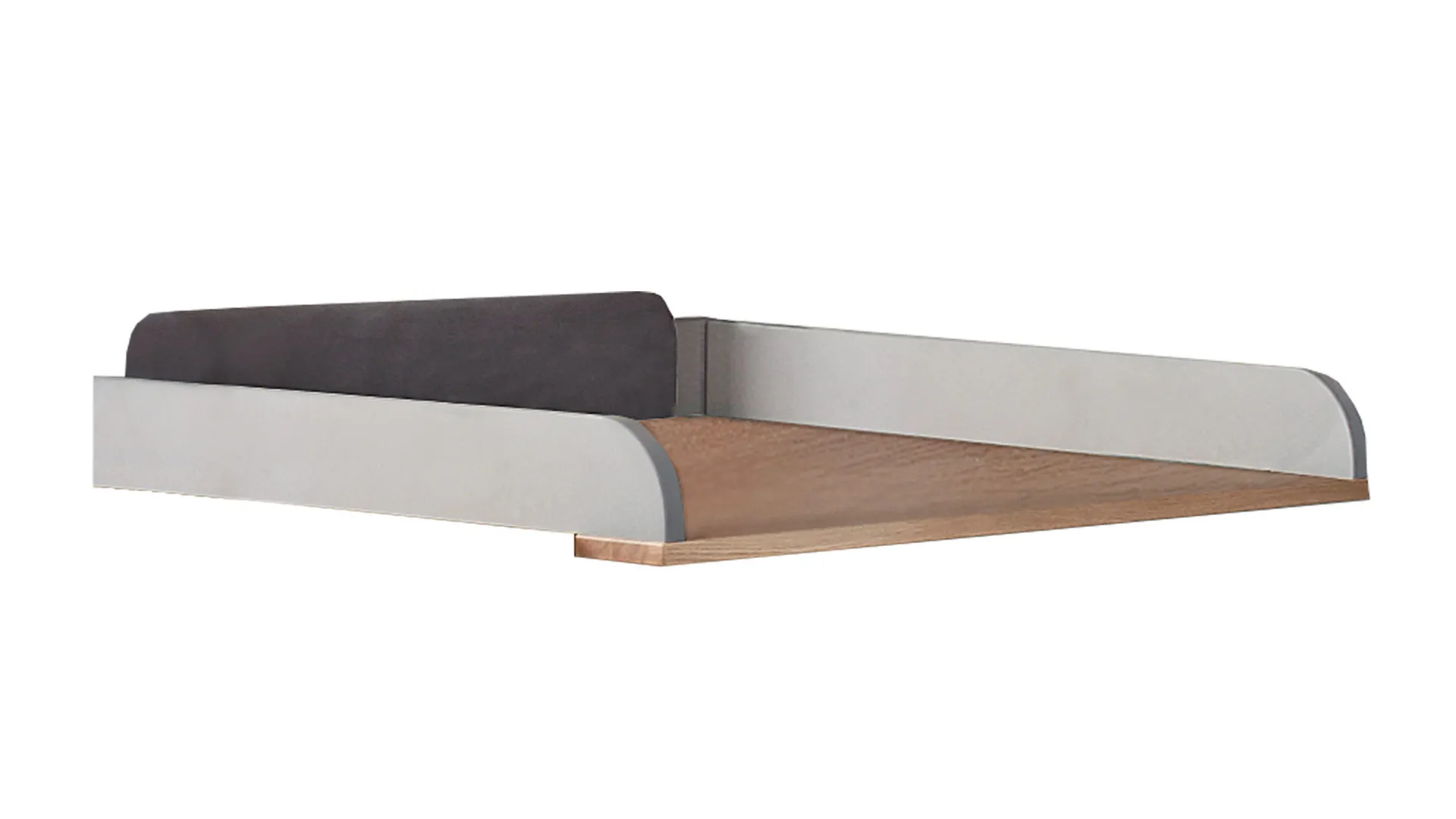 PAIDI Babyzimmer Sten – Wickelaufsatz, Eiche & Schiefergrau – ca. 123 x 80 cm