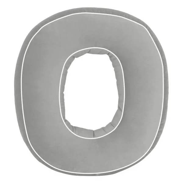 Betty's Home Buchstabenkissen Baumwolle O Grau (40cm)