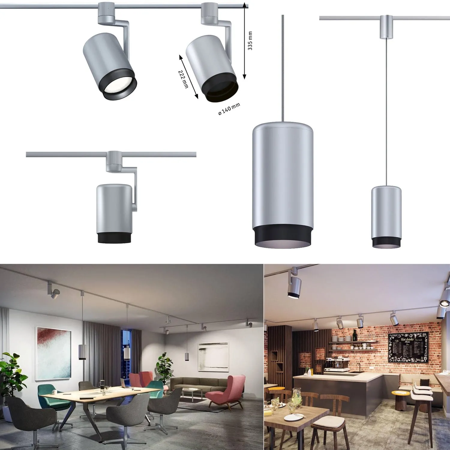 Paulmann URail Spot Asthene oder Pendelleuchte Corus Chrom matt E27 PAR38 LED