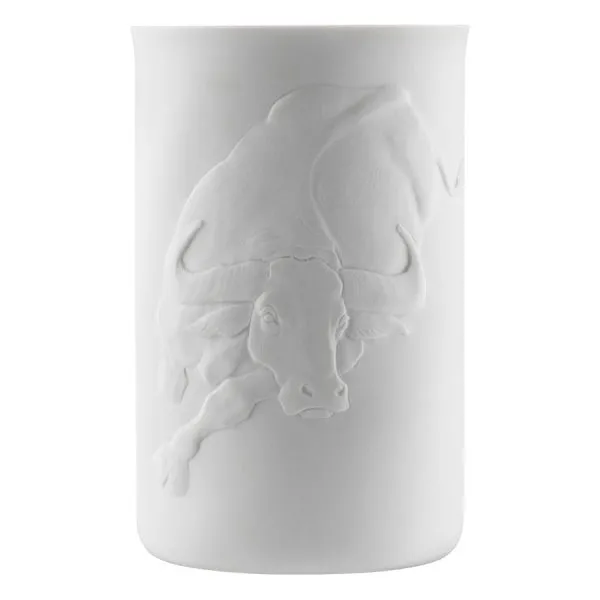 Fürstenberg Kaffeebecher Reliefbecher Touché Stier Weiß