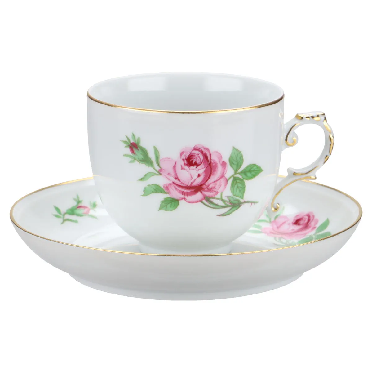 Kaffeetasse mit Untere ohne Spiegel - Fürstenberg Alt Fürstenberg Rote Rose 02171