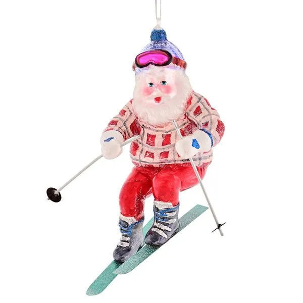 Gift Company Christbaumschmuck Ski Santa Rot