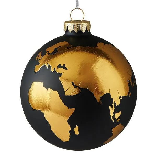 Gift Company Christbaumschmuck Weltkugel Schwarz Gold