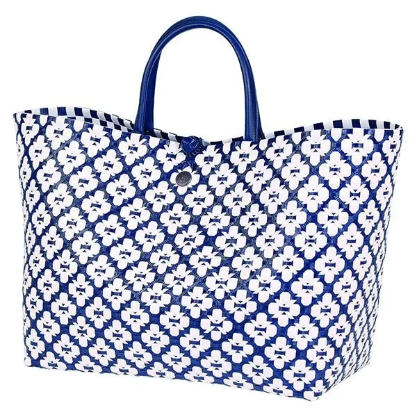 Handed By Shopper Motif Bag Navy With White Pattern