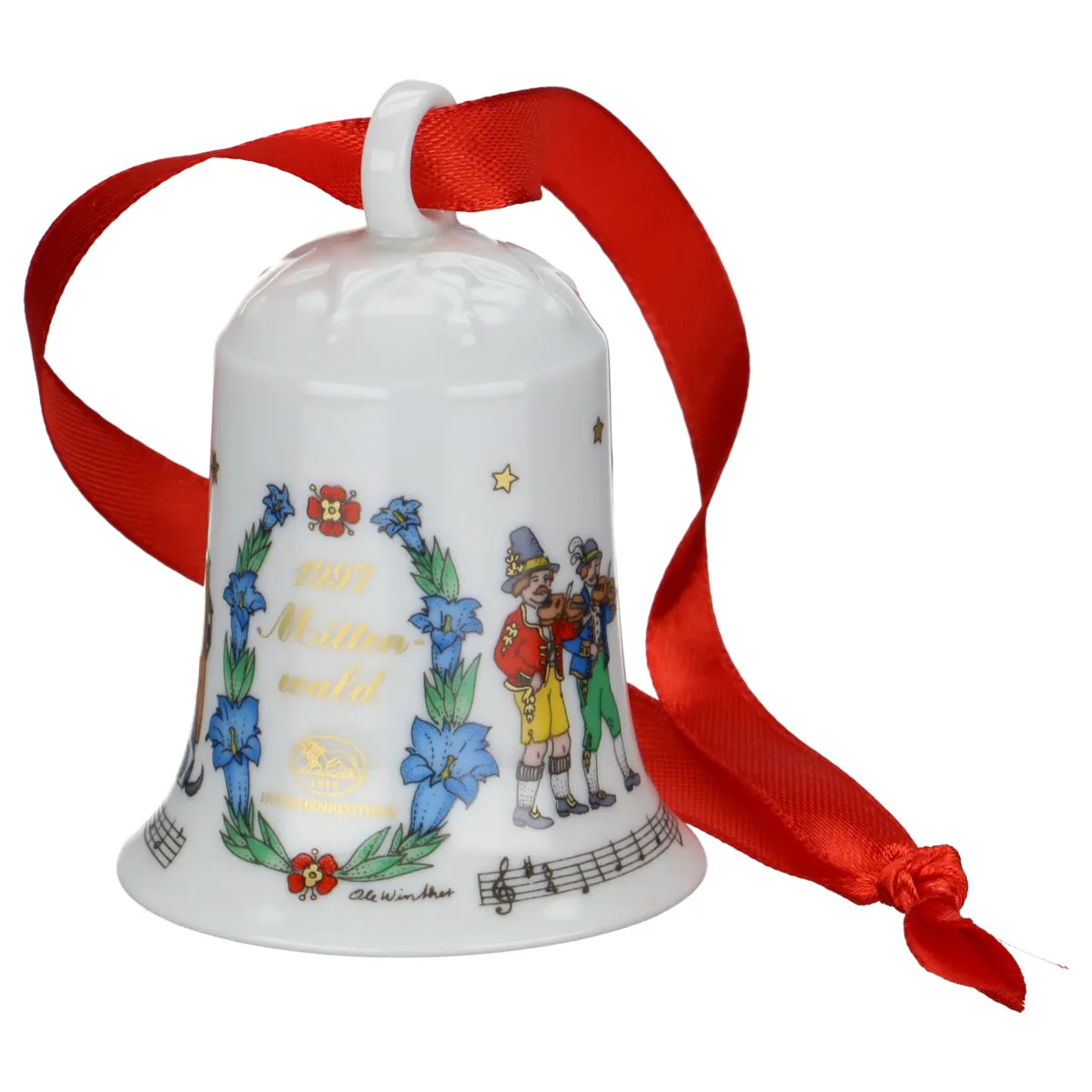 Weihnachtsglocke 1997 - Mittenwald - Hutschenreuther Weihnachtsartikel Weihnachtsglocken mit OVP