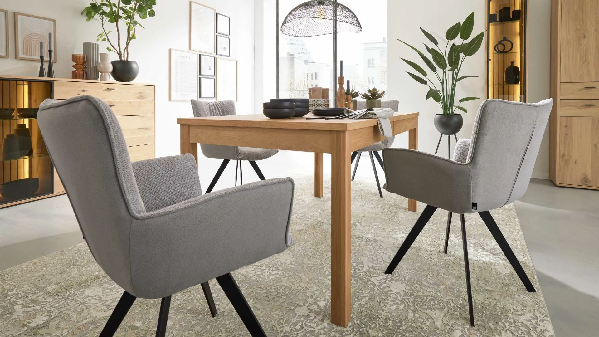 Interliving Wohnzimmer Serie 2024 - Auszugtisch 60, Eiche - ca. 160 - 220 x 90 cm