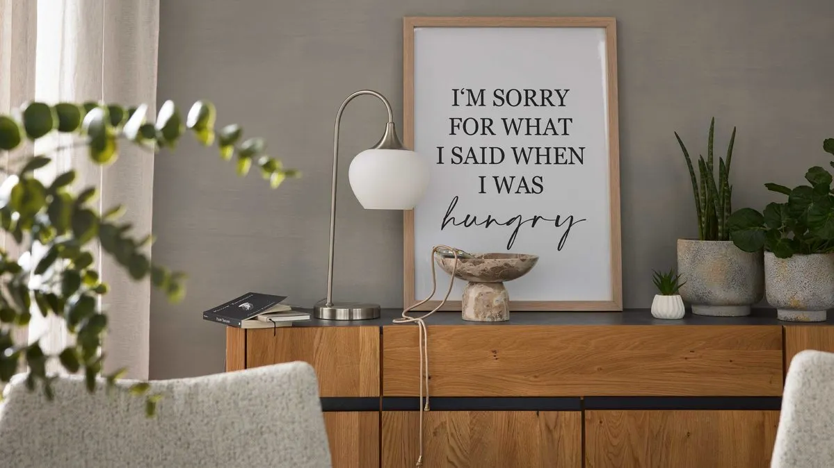 Interliving Leuchten Serie 9344 - Tischlampe, Opalglas & Nickel – Höhe ca. 54 cm