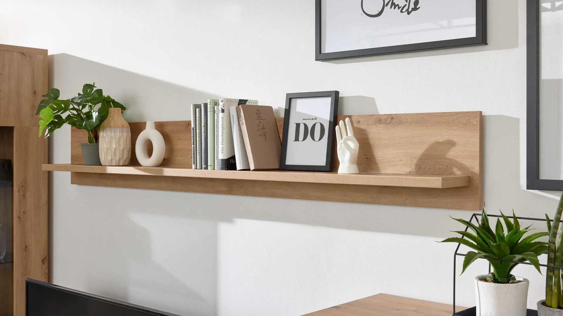 Interliving Wohnzimmer Serie 2110 - Wandregal PAZ.120, Naturbuche - Länge ca. 120 cm