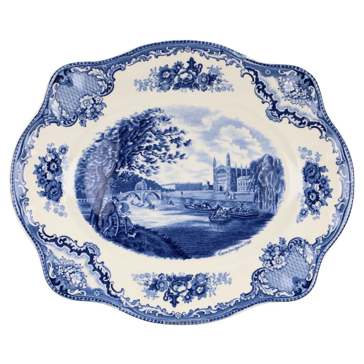 Fleischplatte mittelgroß - Johnson Bros Old Britain Castles blau