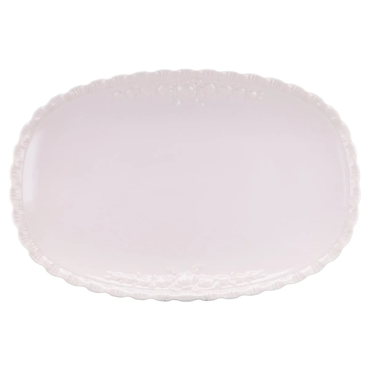 Fleischplatte mittelgroß - Hutschenreuther Porcelaine Rosé Désirée Rosé Uni