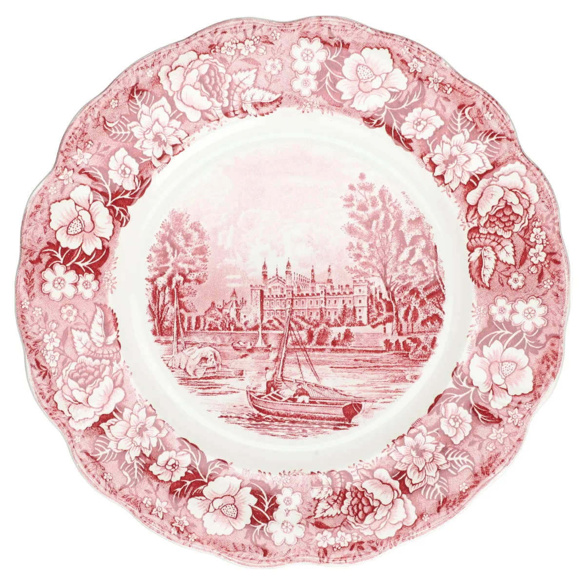 Speiseteller - Palissy Thames River Scenes rot /red