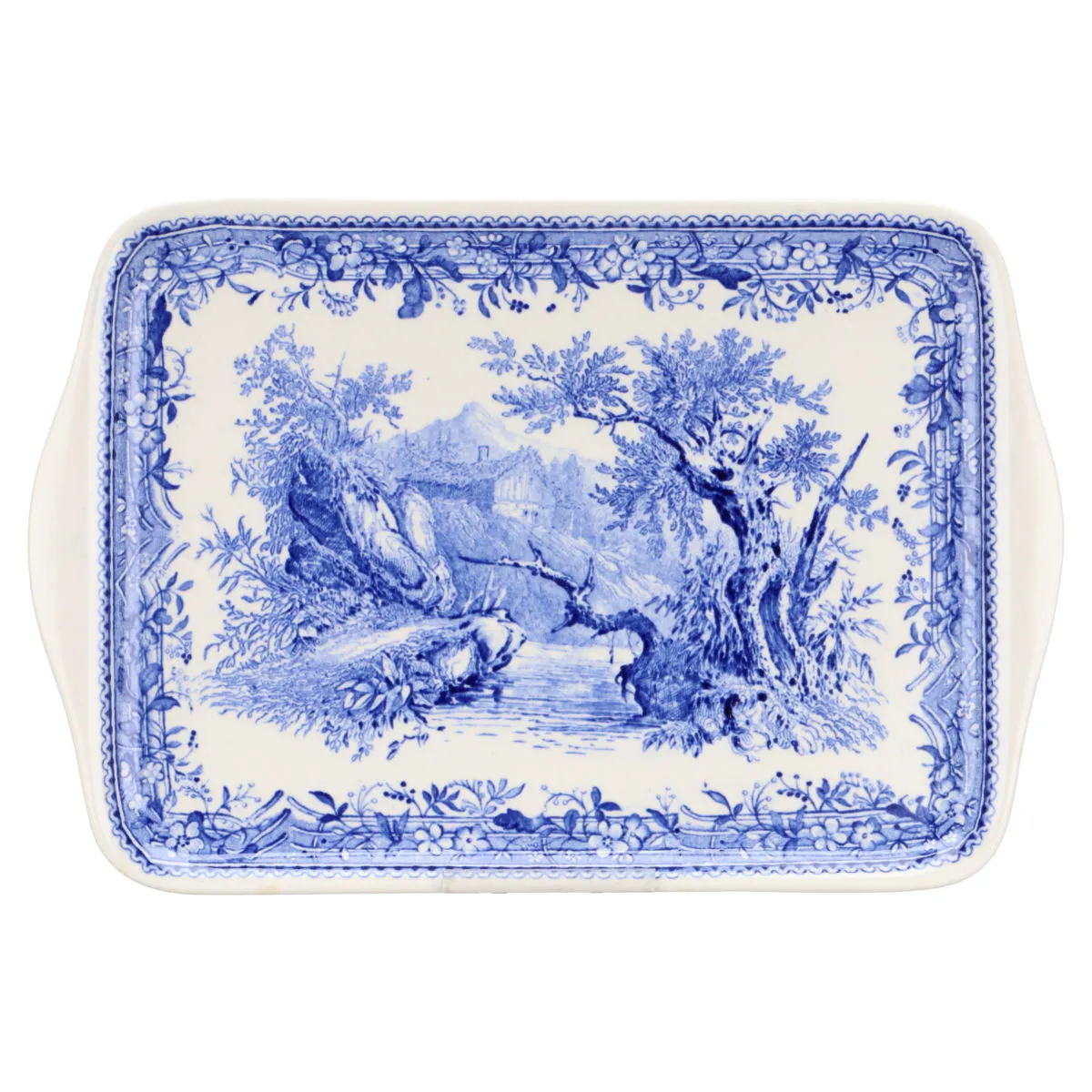 Butterplatte abgerundete Griffe - altes Modell - Villeroy & Boch Burgenland blau