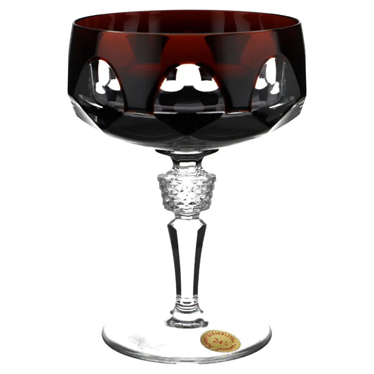 Sektschale Kupferrubin - Nachtmann Überfanggläser Antika