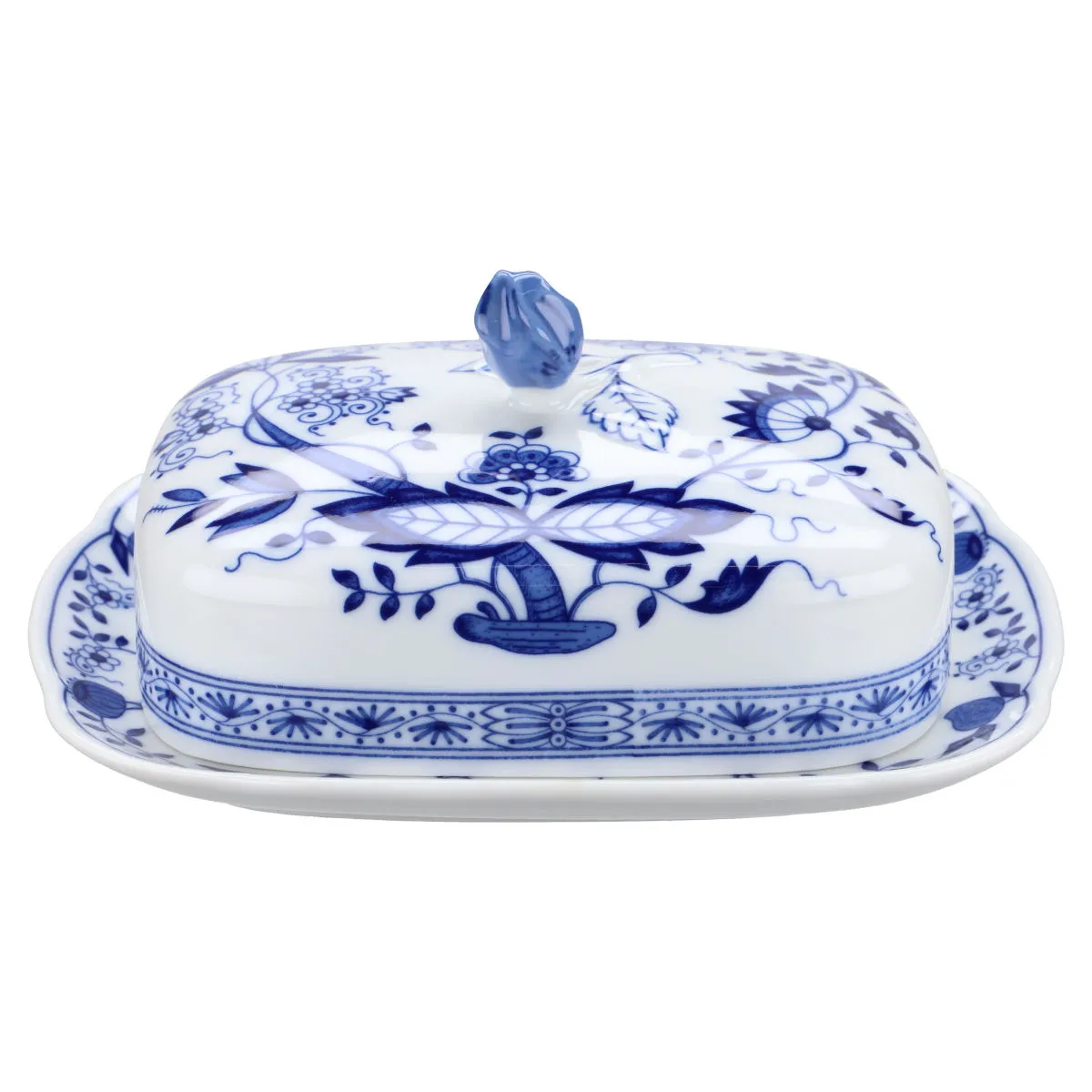 Butterdose eckig - Hutschenreuther Maria Theresia Zwiebelmuster I.Wahl