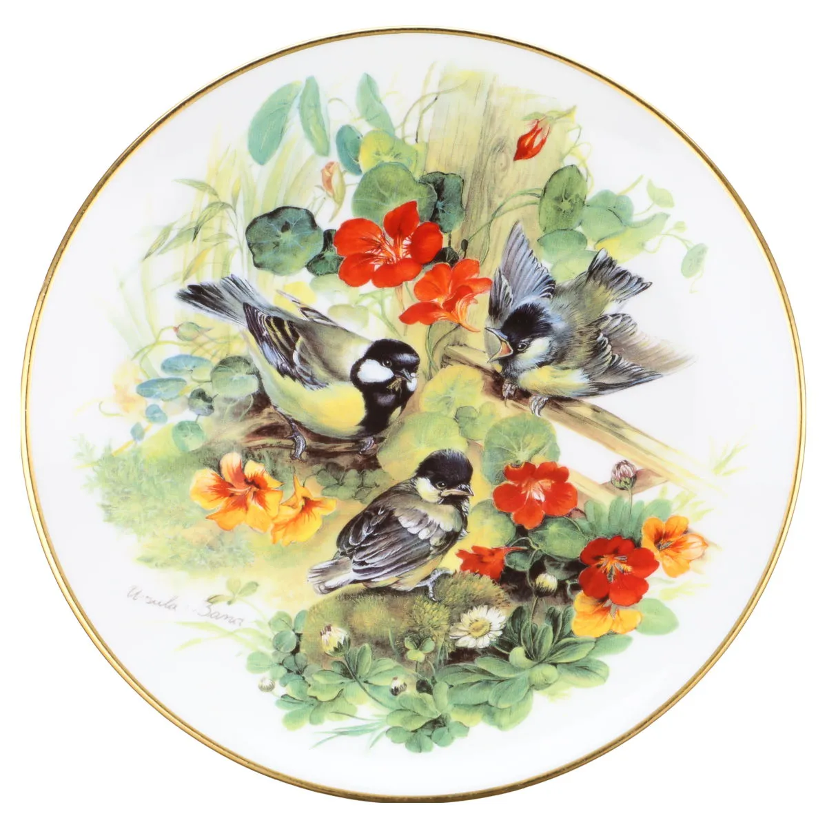 Ausflug der Kohlmeisen - Hutschenreuther Wandteller Ursula Bands Vogelfamilien