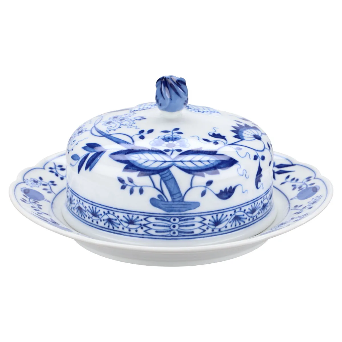 Butterdose rund mit Knospe - Hutschenreuther Maria Theresia Zwiebelmuster II.Wahl