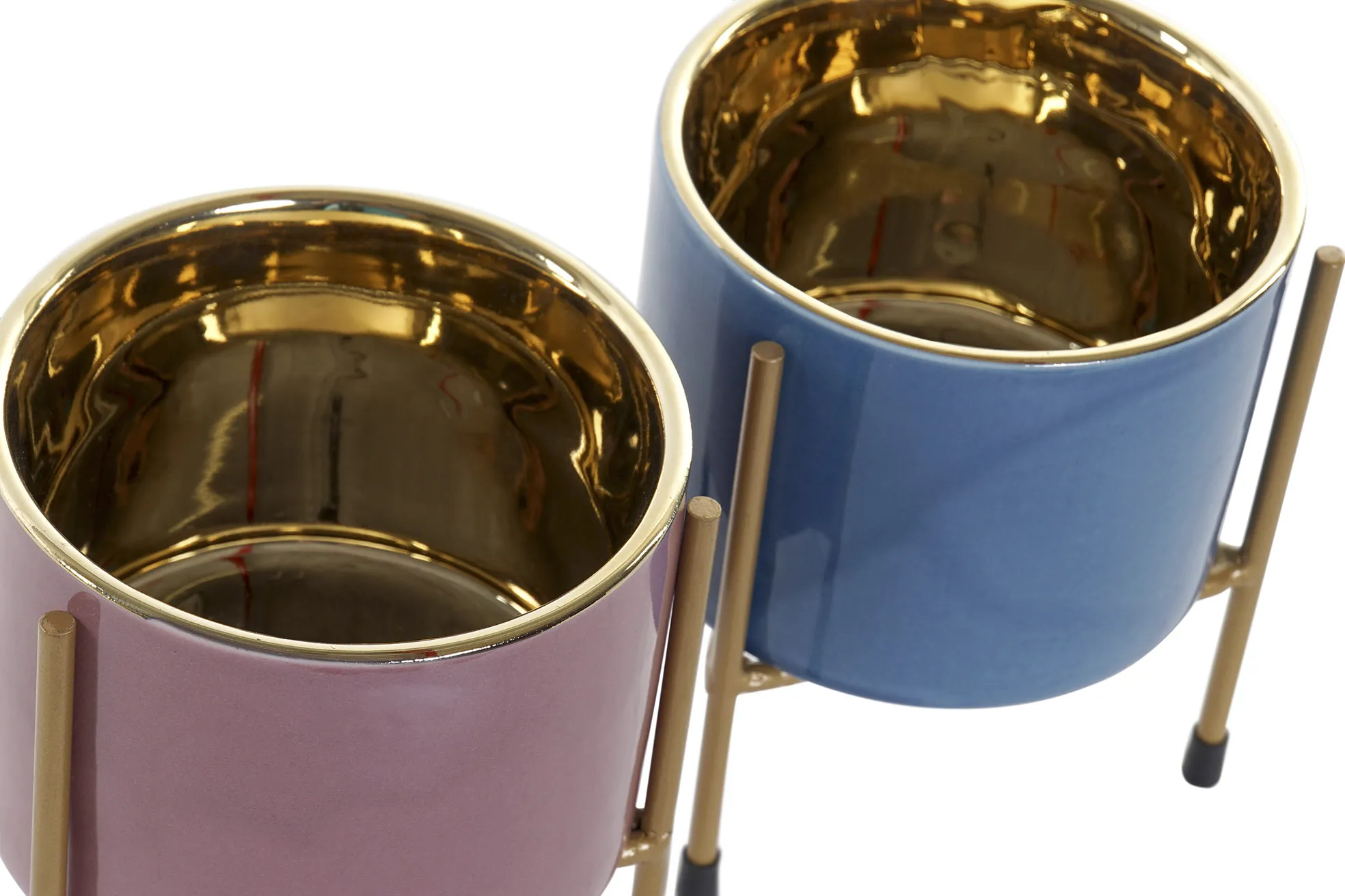 Blumenvase Dekovase 2er Set mit Stand Porzellan 11x14cm