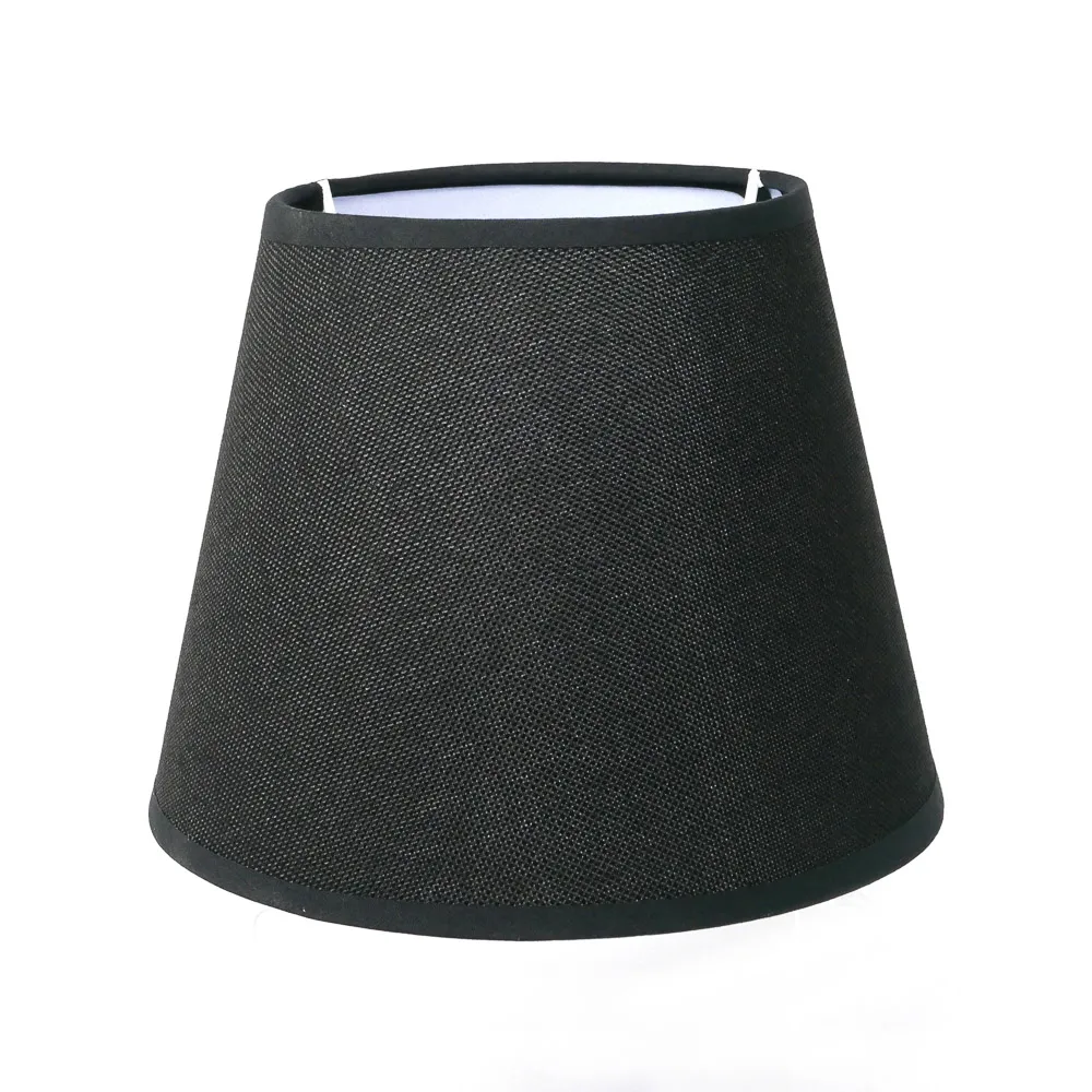 Lampenschirm Stofflampenschirm Rund schwarz für E14/E27 Fassung H 16 x Ø 20 cm