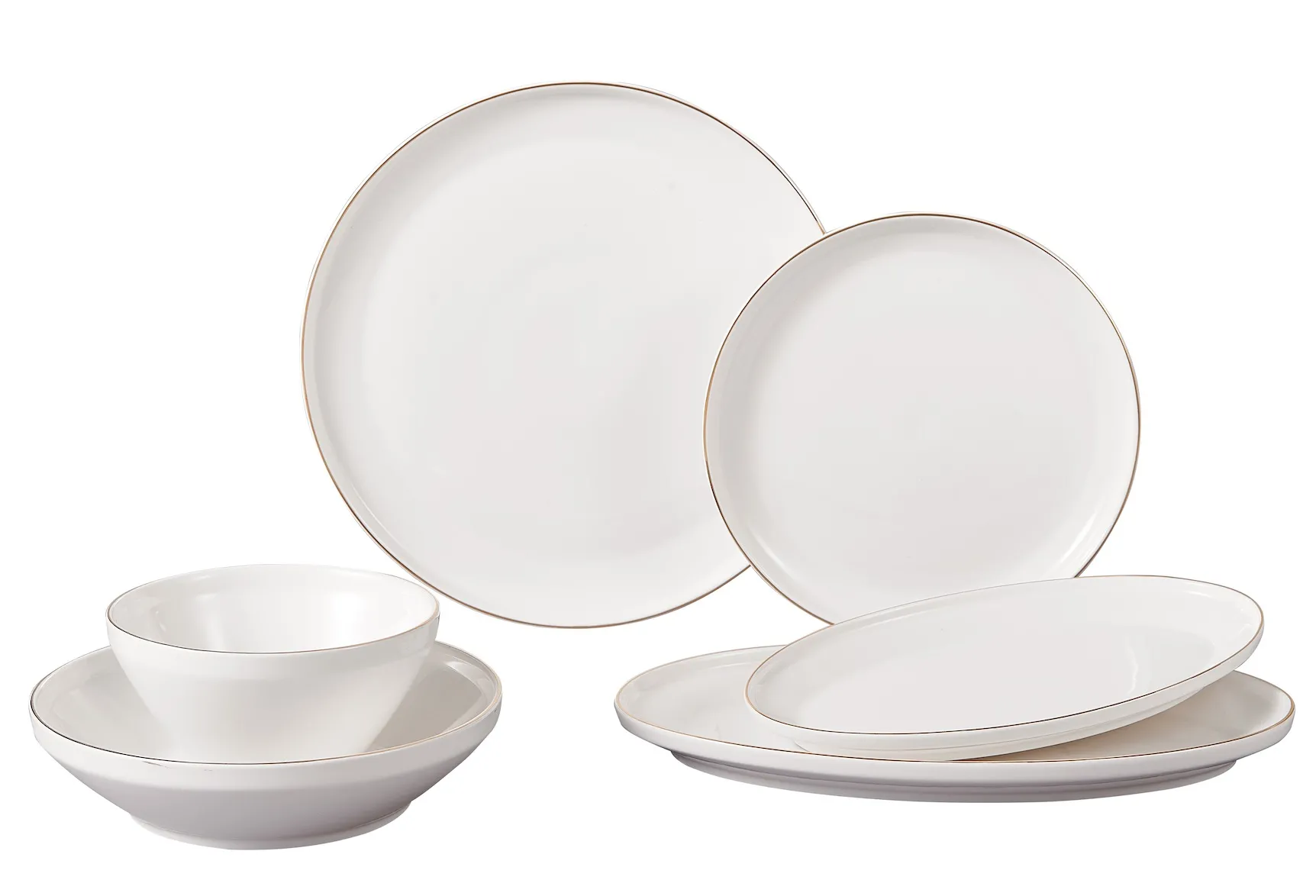 Mulex SARA Premium Tafelservice Weiß-GOLD 26-teilig 6-Personen Set